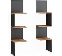Vicco Étagère d'angle Paolo, Anthracite, 28x116.4cm Lot de 2