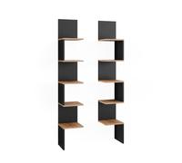 Vicco Étagère d'angle Paolo, Anthracite, 28x175.4cm Lot de 2, pouvant être monté pour Le Rangement de Livres et d’Objets de décoration