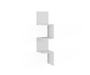Vicco Étagère d'angle Paolo, Blanc, 28x116.4cm | pouvant être monté pour le rangement de livres et d’objets de décoration