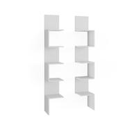 Vicco Étagère d'angle Paolo, Blanc, 28x175.4cm Lot de 2, pouvant être monté pour Le Rangement de Livres et d’Objets de décoration