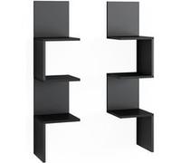 Vicco Étagère d'angle Paolo, Noir, 28x116.4cm Lot de 2