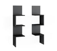 Vicco Étagère d'angle Paolo, Noir, 28x116.4cm Lot de 2, pouvant être monté pour Le Rangement de Livres et d’Objets de décoration