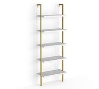 Vicco Étagère échelle Ava, Blanc/Or, 60 x 183 cm