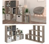 Vicco Étagère en escalier, séparateur de pièce, bibliothèque, 9 compartiments, sonoma, étagère à