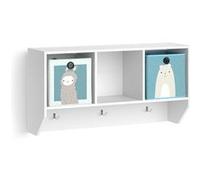 Vicco Étagère Murale pour Chambre d'enfant Luigi, Blanc, 107.2 x 56 cm avec 2 Boxes pliants Opt.2