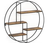 Vicco étagère Fyrk, 55 x 55 cm Rond, Chêne rustique/Noir