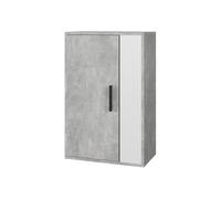 Vicco Étagère Murale Berno, Béton/Blanc, 50.1x78.4cm avec 2 Compartiments