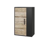 Vicco Étagère Murale Berno, Noir/Chêne Sable, 50.1x78.4cm avec 2 Compartiments
