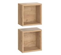 Vicco Étagère Murale Senyo, chêne doré, 25 x 25 cm, Lot de 2, pour Salle de Bain, Beaucoup d'espace de Rangement pour Les ustensiles de Bain