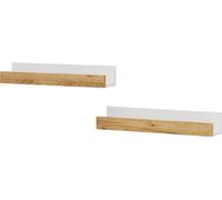 Vicco Étagère murale Tomy, 60x10cm Lot de 2, Chêne blanc/force de l'or