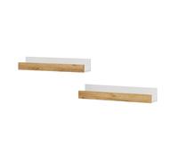Vicco Étagère Murale Tomy, Chêne Blanc/Force de l'or, 60x10cm