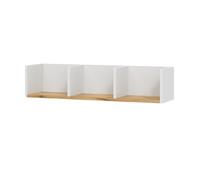 Vicco Étagère Murale Tomy, Chêne Blanc/Force de l'or, 90x20cm, adapté au Montage Mural pour Le Rangement de Livres et d’Objets décoratifs