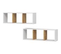 Vicco Étagère Murale Tomy, Chêne Blanc/Force de l'or, 90x30cm Lot de 2