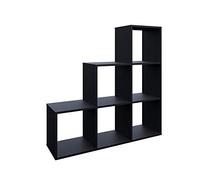 Vicco Étagère, Noir, 107.2x107.8cm, utilisable comme séparateur de pièce avec 6 Compartiments de Rangement Ouverts