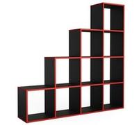 Vicco étagère, Noir/Rouge/Rouge, 142.4 x 143 cm