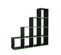 Vicco étagère , 142.4 x 143 cm, Noir/vert/Vert