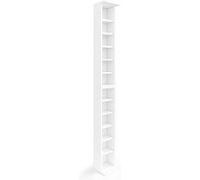 Vicco Étagère CD, Blanc, 21x91.8cm Grand Set de 2