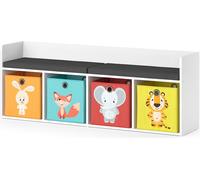 Vicco Étagère pour enfants Luigi, 142 x 53 cm avec 4 boîtes pliantes opt.1, Blanc