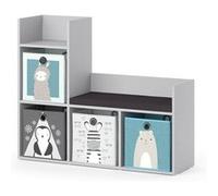 Vicco Étagère pour Enfants Luigi, Gris, 107.2 x 88.6 cm avec 2 Boxes pliants Opt.1