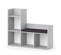 Vicco Étagère pour Enfants Luigi, Gris, 107.2x88.6cm, avec Assise rembourrée et Quatre étagères Ouvertes