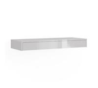 Etagère Sherry, 100x12cm avec tiroir, Blanc Haute brillance, Vicco 59324
