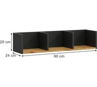 Vicco Etagère Tomy, 90x20cm, Anthracite/chêne doré