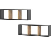 Vicco Etagère Tomy, 90x30cm Lot de 2, Anthracite/chêne doré