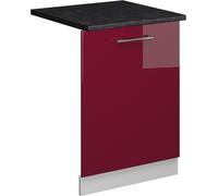 Vicco Façade de lave-vaisselle Fame-Line, 60cm , PT Anthracite, Rouge bordeaux Haute brillance/Blanc