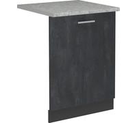 Vicco Façade de lave-vaisselle R-Line, 60cm , PT Marbre, Béton noir/Anthracite