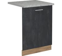 Vicco Façade de lave-vaisselle R-Line, 60cm , PT Marbre, Béton noir/Chêne de force doré