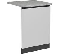 Vicco Façade de lave-vaisselle R-Line, 60cm , PT Marbre, Blanc/Anthracite