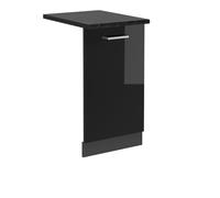 Vicco Façade de Lave-Vaisselle R-Line, Noir Haute Brillance, 45cm, PT Anthracite, pour Une Combinaison Libre au Sein de systèmes de Cuisine modulaires
