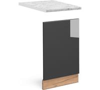 Vicco façade Fame-Line, 45 cm , PT Marbre, Anthracite Haute brillance/Chêne de force doré