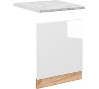 Vicco façade Fame-Line, 60 cm , PT Marbre, Blanc Haute brillance/Chêne de force doré