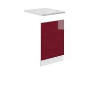 Vicco façade R-Line, Rouge Bordeaux Haute Brillance/Blanc, 45 cm, PT Marbre