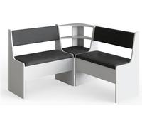 Vicco Groupe de banquettes d'angle Roman, Blanc/Anthracite, 120 x 120 cm sans Table