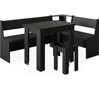 Vicco Groupe de banquettes d'angle Roman, 120 x 180 cm avec table, Noir