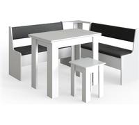 Vicco Groupe de banquettes d'angle Roman, Blanc/Anthracite, 150 x 150 cm avec Table