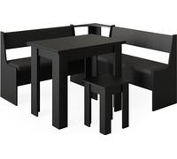 Vicco Groupe de banquettes d'angle Roman, 150 x 150 cm avec table, Noir