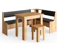Vicco Groupe de banquettes d'angle Roman, 180 x 120 cm avec table, Chêne de force doré/Anthracite