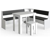 Vicco Groupe de banquettes d'angle Roman, Blanc/Anthracite, 180 x 150 cm avec Table