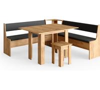 Vicco Groupe de banquettes d'angle Roman, 180 x 180 cm avec table, Chêne de force doré/Anthracite