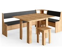 Vicco Groupe de banquettes d'angle Roman, 210 x 120 cm avec table, Chêne de force doré/Anthracite