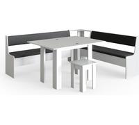 Vicco Groupe de banquettes d'angle Roman, 210 x 180 cm avec table, Blanc/Anthracite