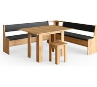 Vicco Groupe de banquettes d'angle Roman, 210 x 180 cm avec table, Chêne de force doré/Anthracite