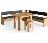 Vicco Groupe de banquettes d'angle Roman, 210 x 210 cm avec table, Chêne de force doré/Anthracite