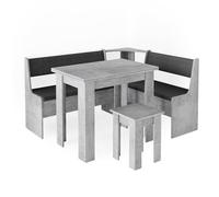 Vicco Groupe de banquettes d'angle Roman, Béton, 150x120cm avec Table