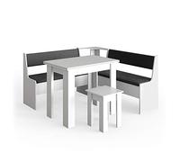 Vicco Groupe de banquettes d'angle Roman, Blanc, 150x150cm avec Table, adapté à Une Installation d’Angle dans Les Cuisines et Les salles à Manger