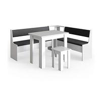 Vicco Groupe de banquettes d'angle Roman, Blanc, 180x150cm avec Table, adapté à Une Installation d’Angle dans Les Cuisines et Les salles à Manger