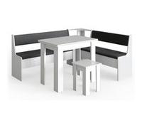 Vicco Groupe de banquettes dangle Roman, Blanc, 180x150cm avec table Blanc G